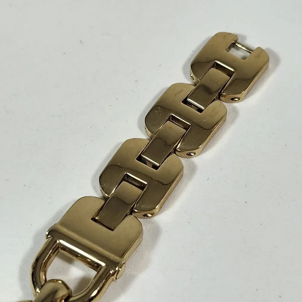Fossil Olive Women's Watch New Battery Link Working Bracelet ES3349 Gold Tone